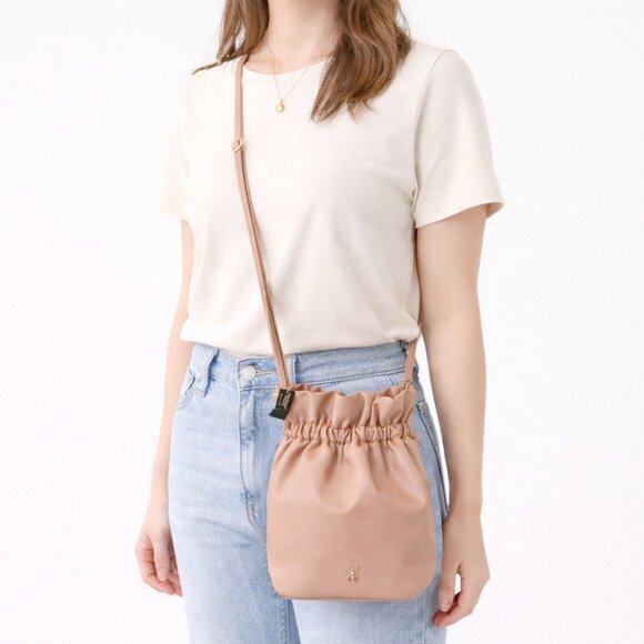 Victoria’s Secret Beige Cinched Bucket Crossbody Bag NWT - Picture 3 of 9